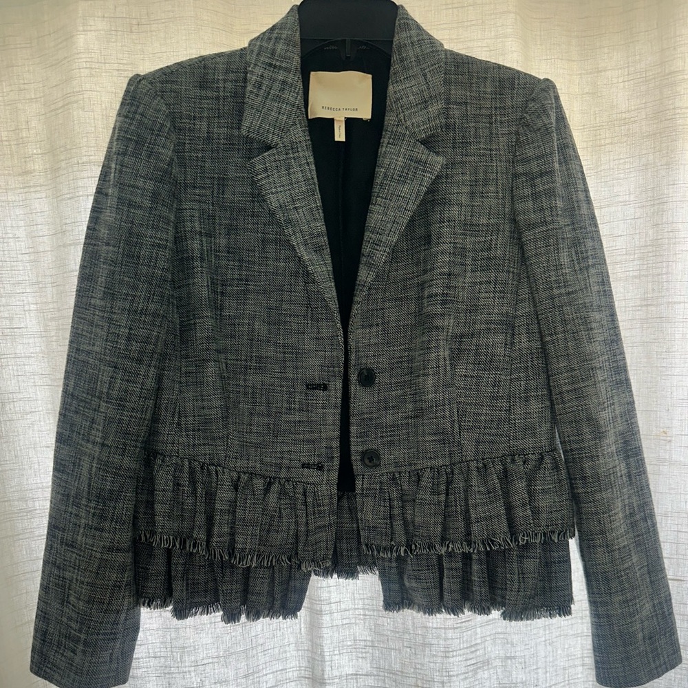 Rebecca Taylor Black Tweed Blazer